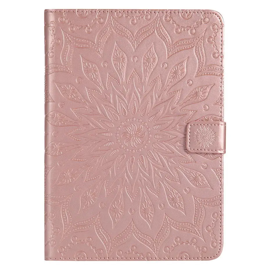 RoseGold Для iPad Pro 12,9 дюйма релиз чехол 3D Подсолнух тисненый модный флип-чехол Подставка для A1870 A1895 a1983a2014 funda+ пленка - Цвет: RoseGold
