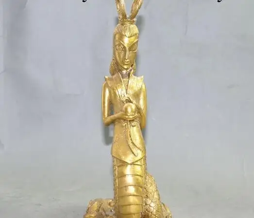 S1161 9 &quotКитайский Миф латунь злая змея демон дух очаровательная женщина фея