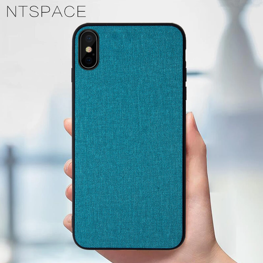 Чехол NTSPACE из искусственной кожи и ткани для iPhone X XS Max XR противоударный деловой