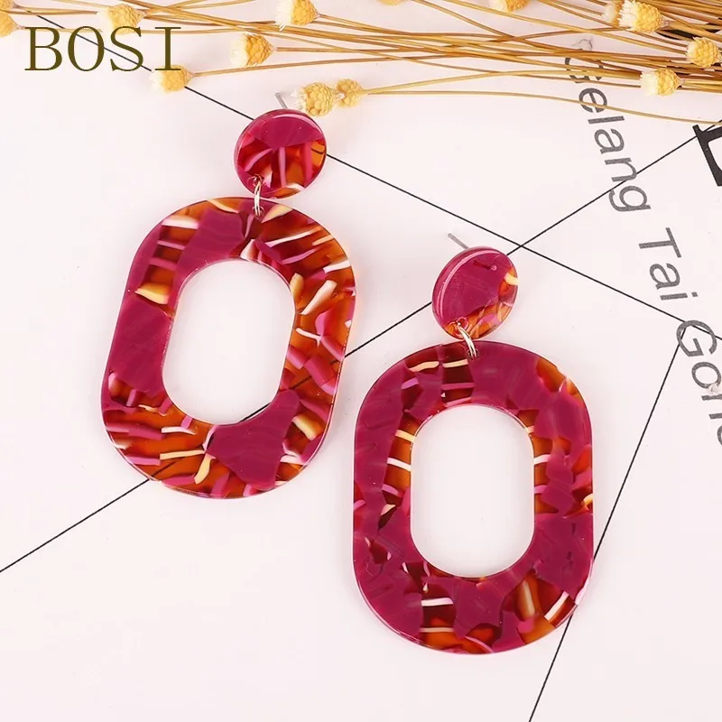 10 Неоновые зеленые акриловые серьги для женщин Boho ацетат длинные серьги-капельки модные серьги-подвески большого размера геометрические аксессуары ювелирные изделия - Окраска металла: 10