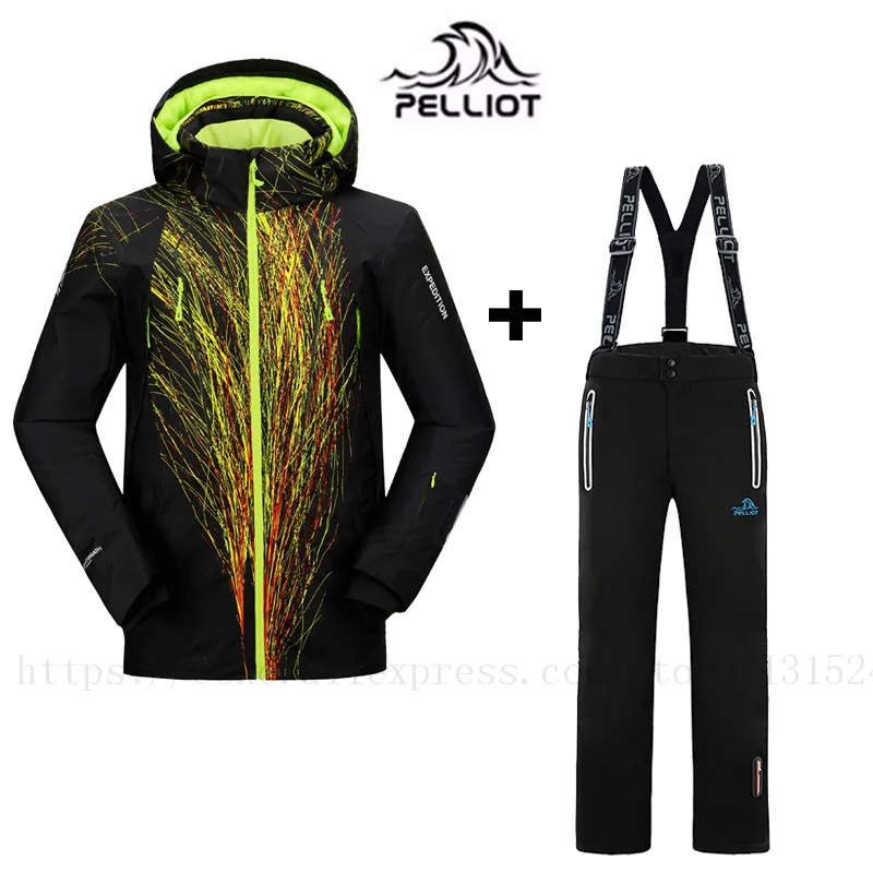 

DHL FREE Pelliot High quality Outdoor Winter Men's Ski Suit Waterproof Skiing/Snow/Skate Sports Skiing Jacket Sets pants