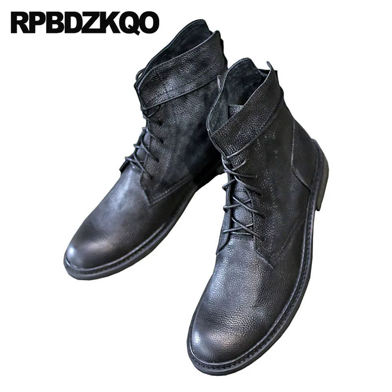 ботильоны зашнуровать 2018 Настоящая кожа короткие батильоны британский стиль