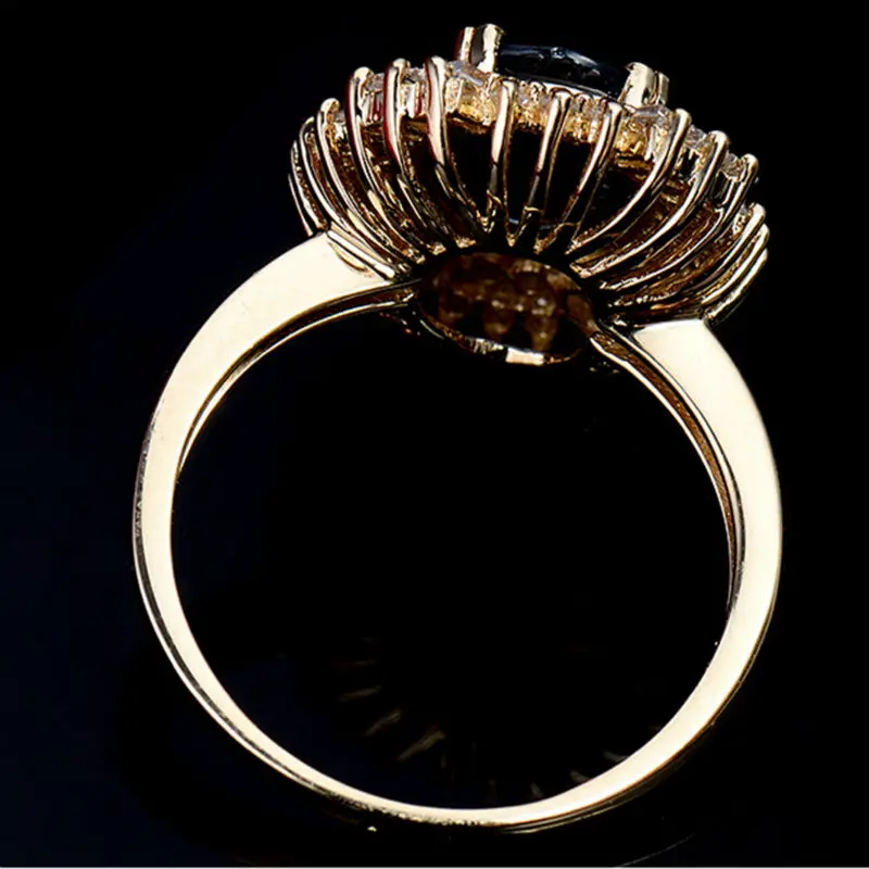 Женское кольцо с сапфиром LOVERJEWELRY 2020 обручальное овальным камнем из желтого