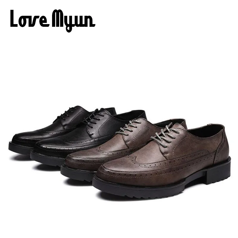 Модная Роскошная брендовая мужская обувь с перфорацией типа броги в стиле ретро