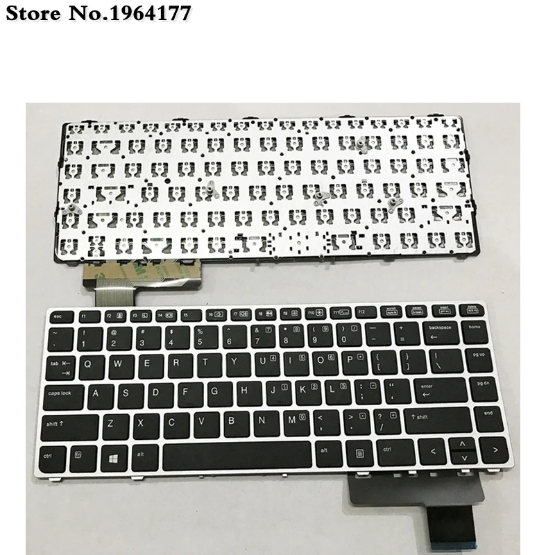 Английская клавиатура для ноутбука HP EliteBook Folio 9480 9470 м 702843 001 сменная Серебристая