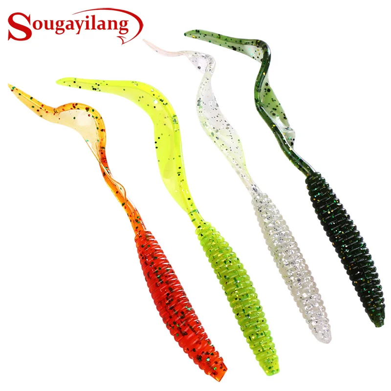 Sougayilang, 12 шт., приманка для рыбалки, 7 г, 180 мм, 13 см, искусственная приманка, силиконовая приманка, один длинный хвост, червь, морская/Пресноводная приманка для рыбалки