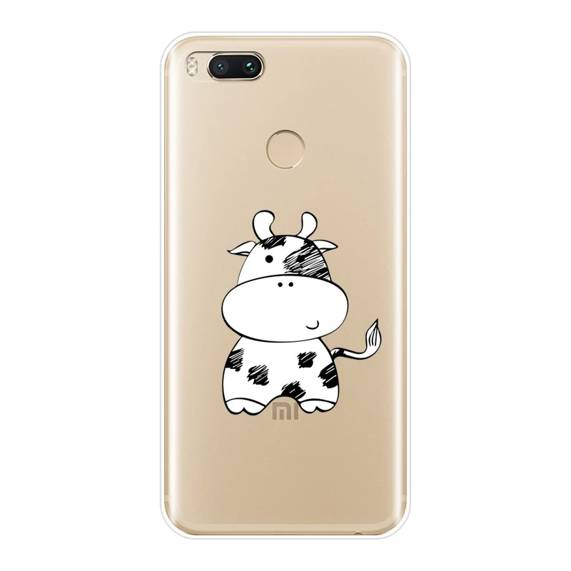 Задняя крышка для Xiaomi Mi 5 5C 5S 5X 6 6X Plus мягкий силиконовый чехол телефона с коровой