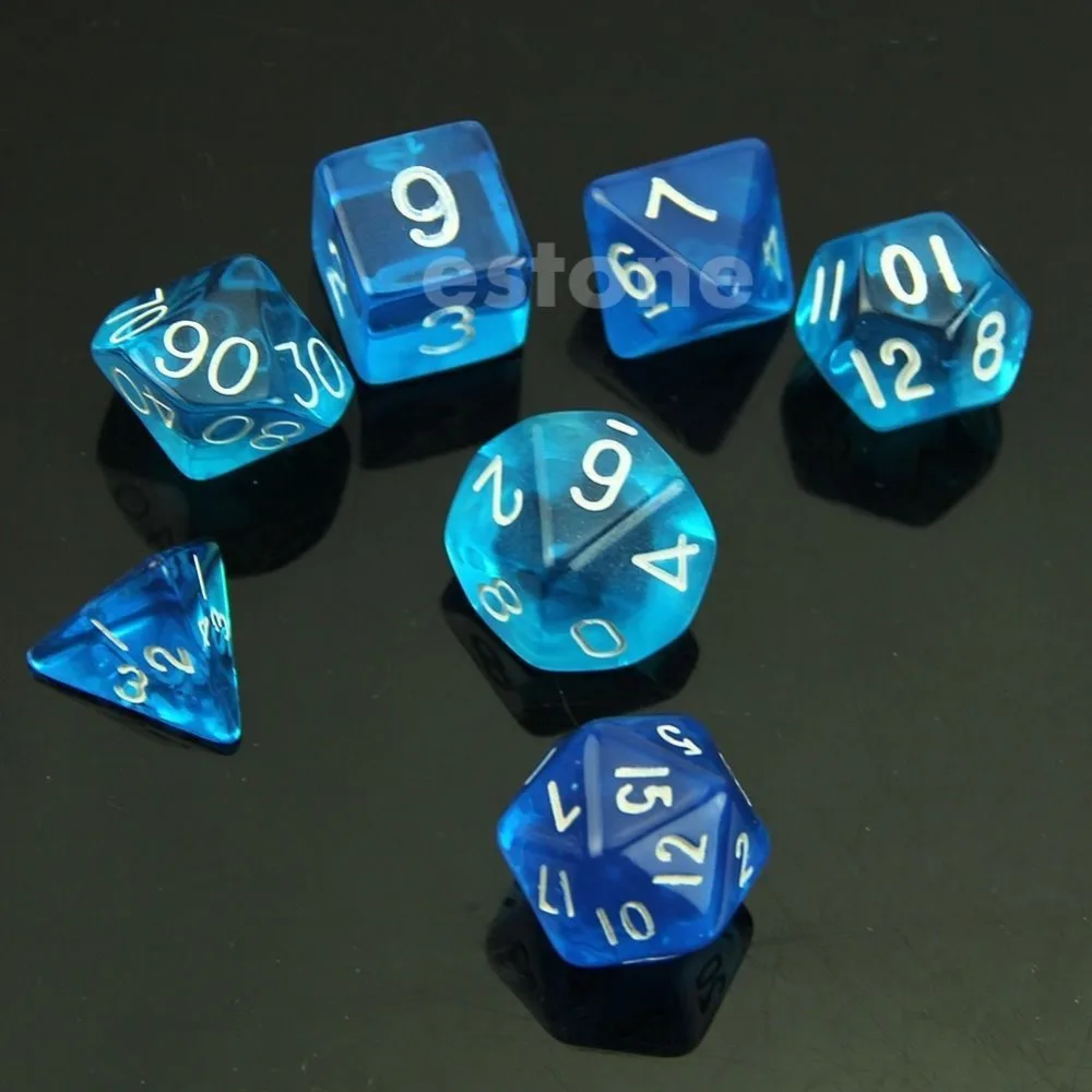 7-кости Двусторонняя D4 D6 D8 D10 D12 D20 Magic-сбора ролевой игры поли игровой набор | Спорт