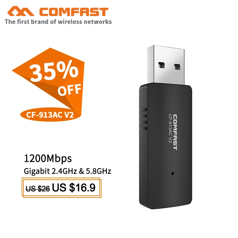 COMFAST AC1200 1200 м 802.11AC ноутбук двухдиапазонный 2,4G+ 5 ГГц USB беспроводной/WiFi AC гигабитный адаптер Adaptador Wi Fi приемник/излучатель