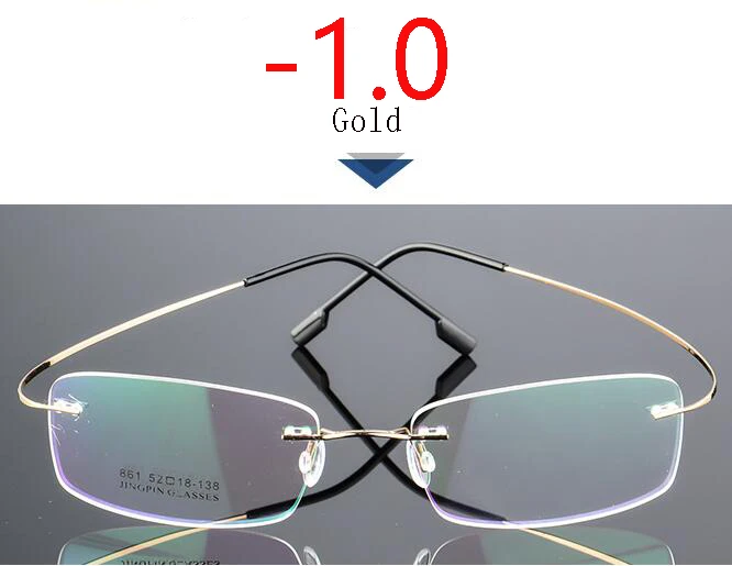 Myopia 100 Покрытие сверхэластичные бескаркасные очки для близорукости для мужчин и женщин без оправы Сверхлегкая оправа Очки для близорукости 100~ 400 градусов - Цвет оправы: Myopia 100
