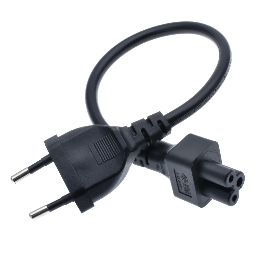 Адаптер питания Шнур кабель 30 см ЕС штекер 2 Pin штекер для IEC 320 C5 Micky для ноутбука Питание