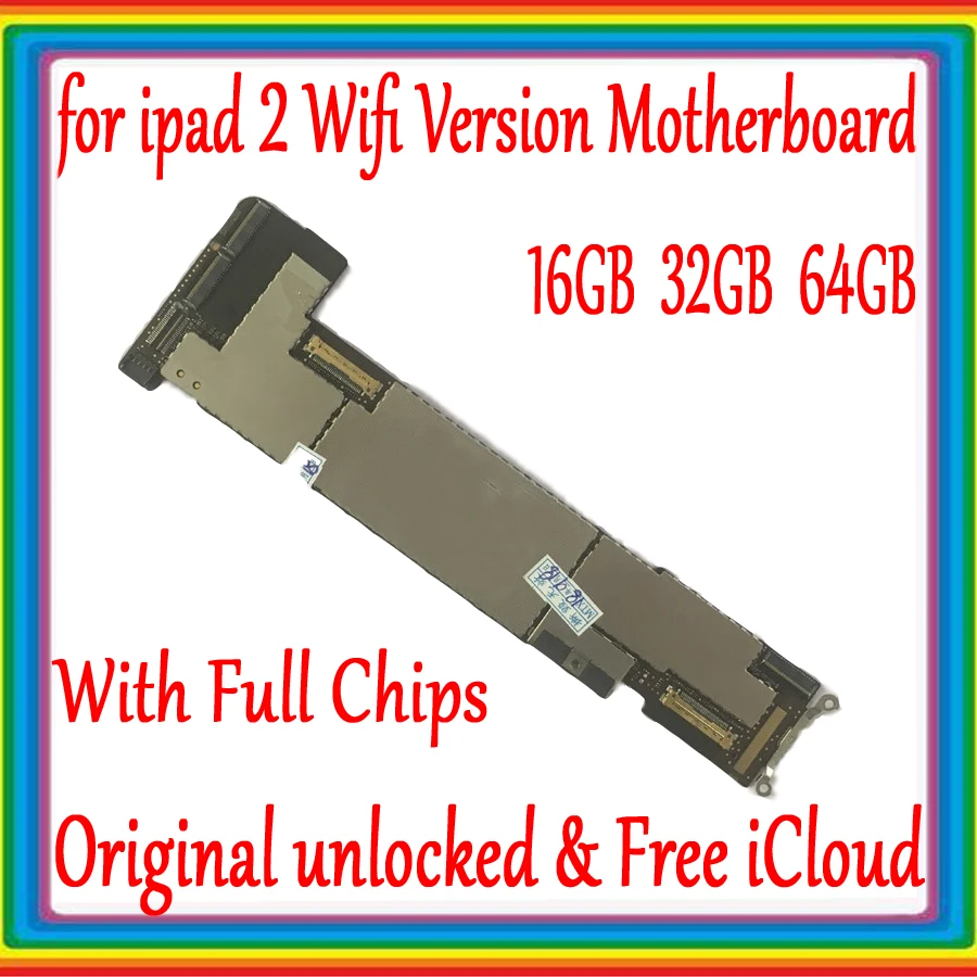 Чистая iCloud для ipad 2 материнская плата разблокированная Оригинальная для ipad 2 материнская плата, Wifi версия/Wifi-3G версия 16 Гб/32 ГБ/64 ГБ