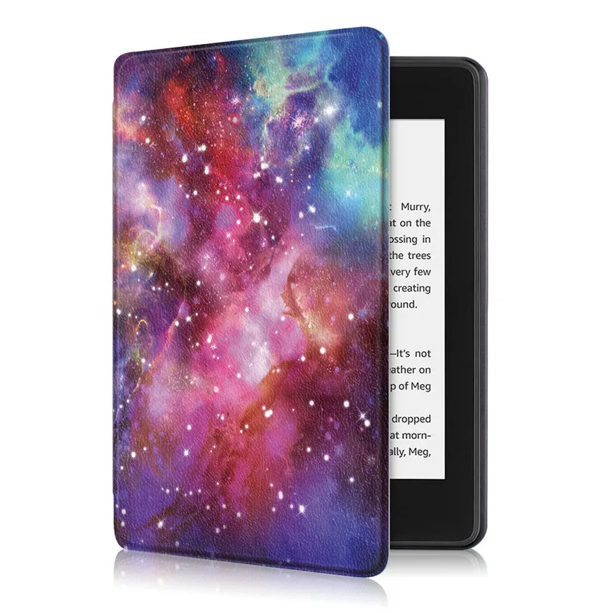 KPW-4-milky way Для Amazon Kindle Paperwhite 4(подходит только 10th Gen, Release) чехол для электронной книги тонкий кожаный чехол-книжка с рисунком умный чехол - Цвет: KPW-4-milky way