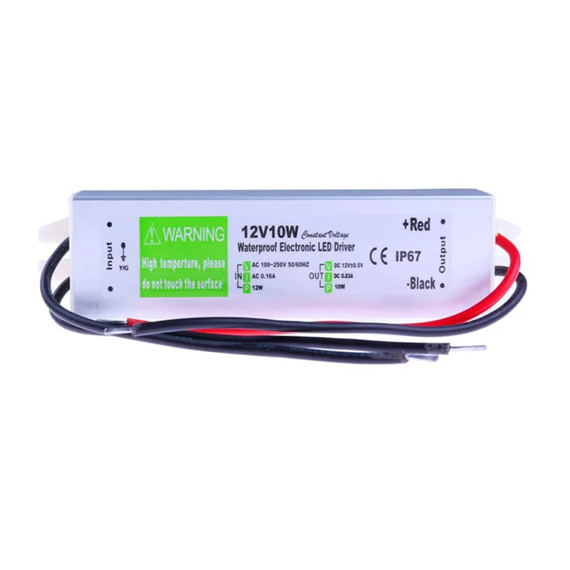 Водонепроницаемый IP67 Электронный Драйвер 10 Вт переменный ток в постоянный 12 В