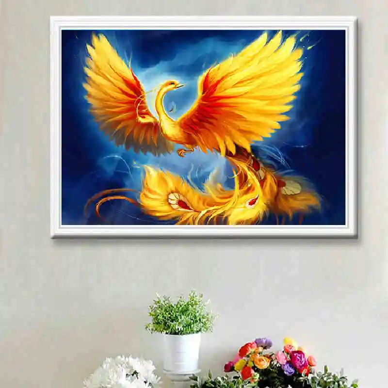 Стразы DIY пластиковые поделки алмазная картина Феникс квадратная Алмазная