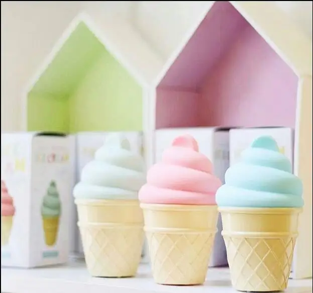 LED Night Light Cone Shaped Desk Table Kids Novelty Ice Cream Nightlight 2017 Hot Sale | Дом и сад