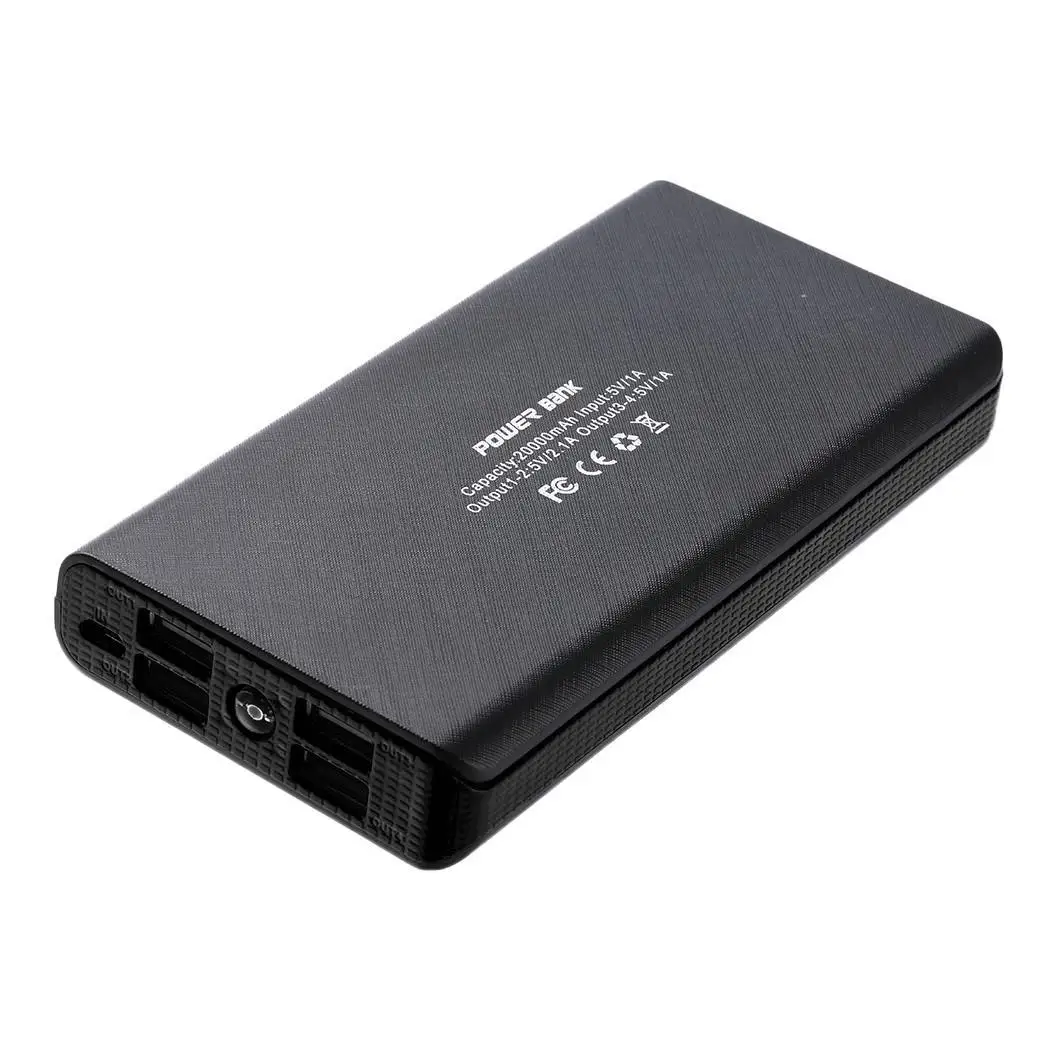 Внешний аккумулятор чехол 4 USB выходные порты Быстрая зарядка Мобильный блок