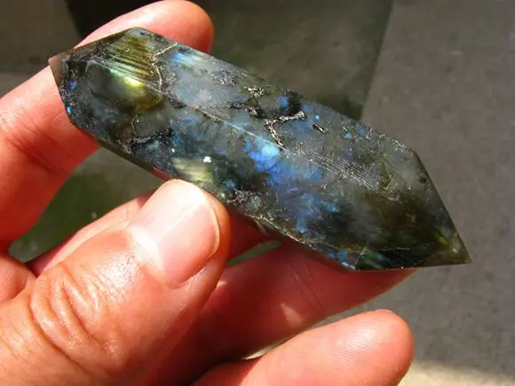 42 г Природный лабрадорит кварц Кристалл двойной точки Акции Бесплатная