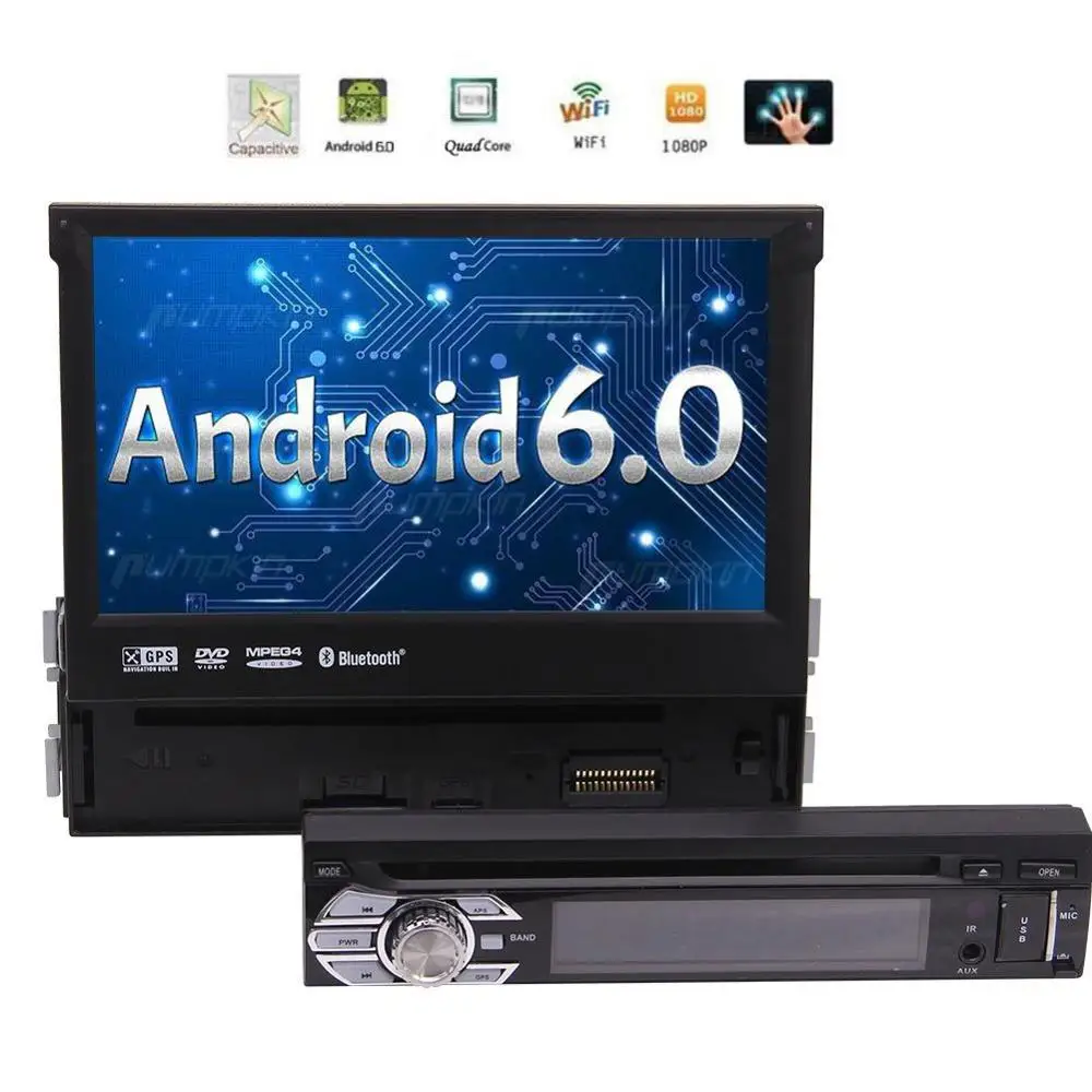 Одноместный Дин DVD мультимедийный плеер Android 6.0 Авто Радио видео Поддержка Wi Fi 3 г 4