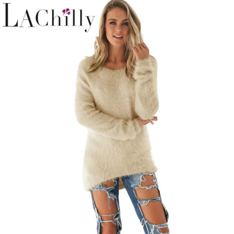 2017 Autumn Winter Sweater Women Casual Sexy Long Sleeve Velvet Velour Cashmere Female Plus Size S-3XL | Женская одежда