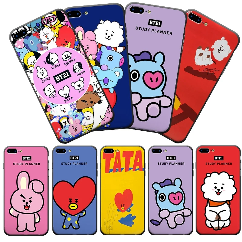 Bangtan Boys BTS BT21 Kawaii Phone Case Soft Frame Hard Back Cover For iPhone X 8 8Plus 7 7Plus 6 6S Plus |