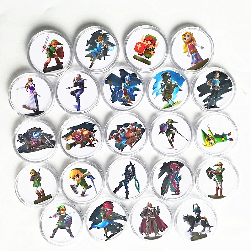 M-Zelda Coin -23Pcs NFC карта Amiibo для Zelda дыхания для дикого Коллекционная монета тег 20 сердец волк NTAG215 тег Bayonetta Super Mario Splatoon 2 - Color: M-Zelda Coin -23Pcs