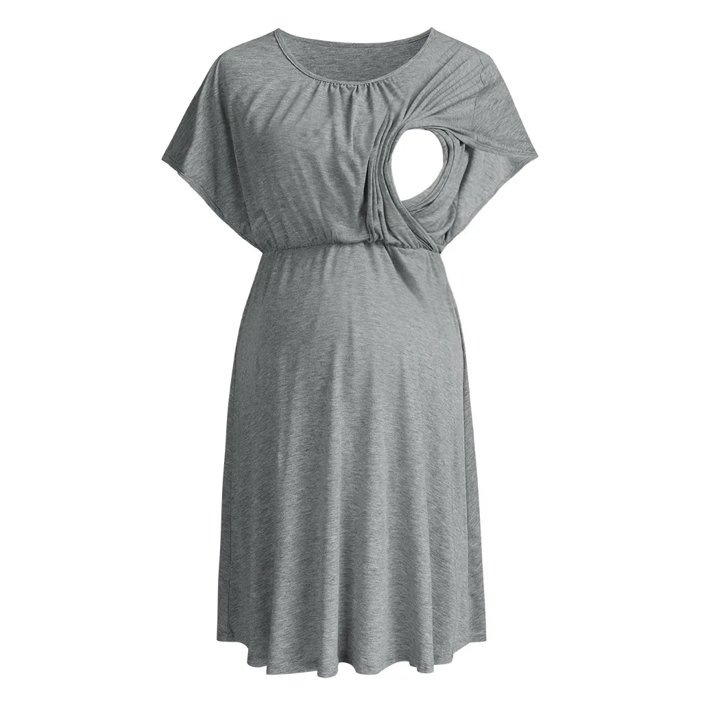 Женские платья для беременных летние грудного вскармливания с круглым вырезом
