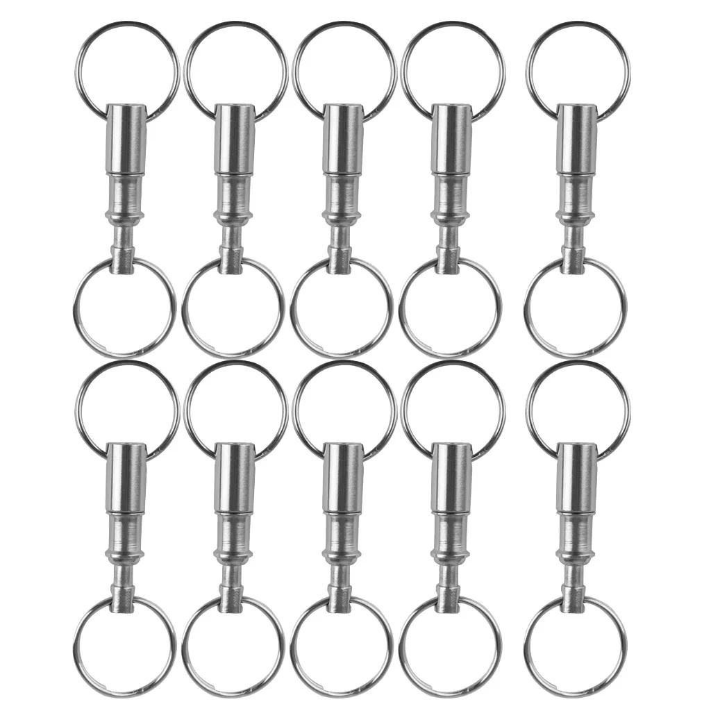 

10pcs Detachable Quick Release Keyrings Double Split Rings End Belt Holder Snap Lock Holder