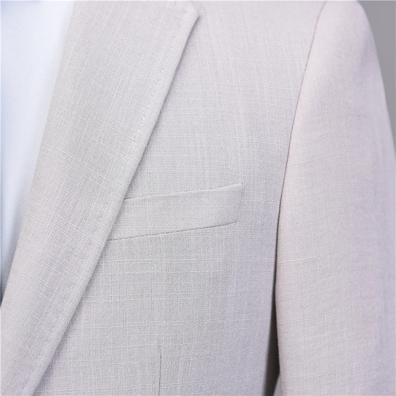 Na45 Для Мужчин's Повседневные комплекты одежды Slim Fit Solid Linen Костюмы Для мужчин Одежда высшего качества Для мужчин S Костюмы с Брюки для девочек и Вязаные Жилеты для женщин плюс размеры с учетом сделал