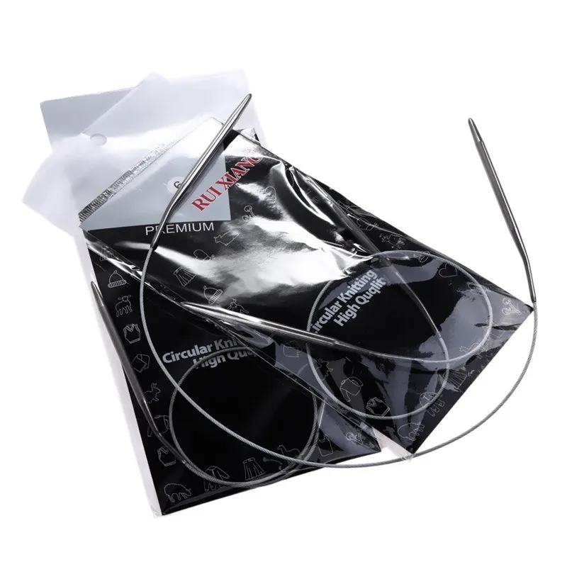 11pcs 16.9&quot 43cm New Retail Package Durable Stainless Steel Circular Knitting Needles Weave Knit Craft Tool Set Size 1.5-5.0mm | Дом и сад