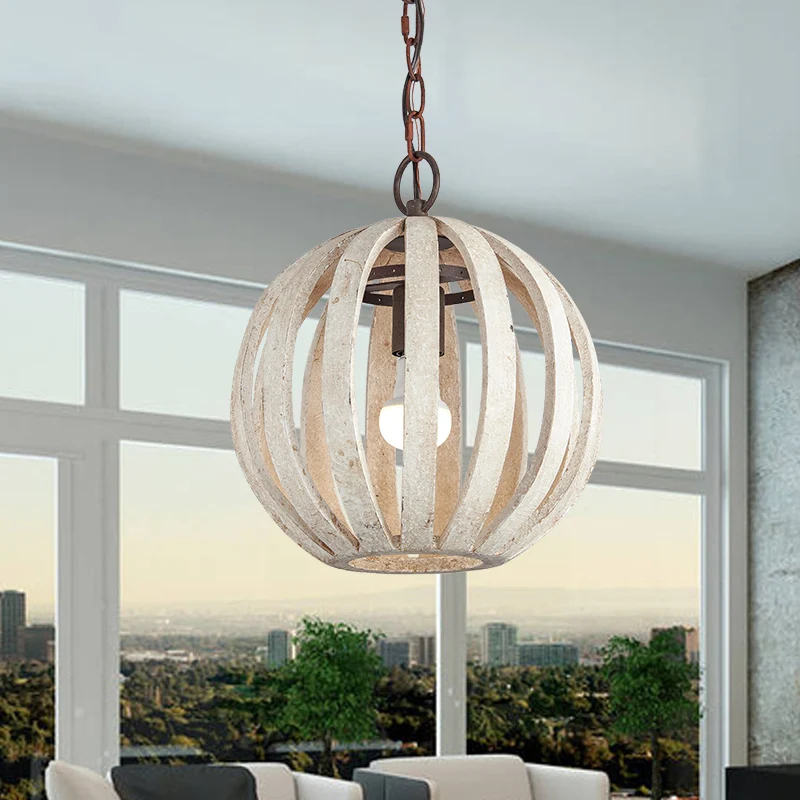 Goedkoop Amerikaanse Minimalistische Creatieve Persoonlijkheid Restaurant Houten Art Cafe Woonkamer Slaapkamer Veranda Loopbrug Lantaarn Ronde Kroonluchter