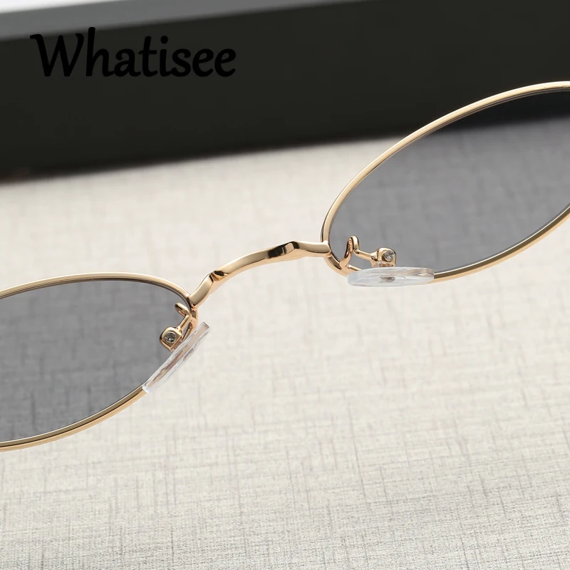 Whatisee маленькие Овальные Солнцезащитные очки женские винтажные прозрачные