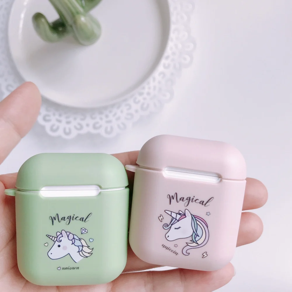 Чехол с мультяшным единорогом для зарядки наушников s для AirPods Защитный Мягкий чехол для Apple Airpods 1 2 Беспроводная зарядная коробка