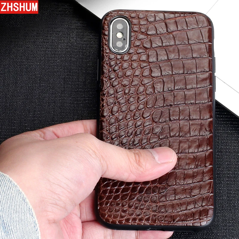 Чехол из натуральной крокодиловой кожи для iphone X 8 Plus 7 XS MAX XR 6S роскошный ручной