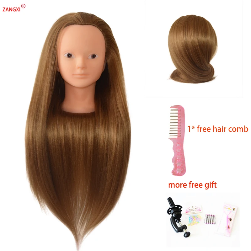 Without makeup training heads with long thick blonde hair practice Hairdressing doll braid hair Styling head mannequins for sale