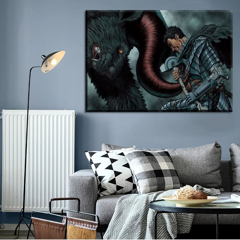 Современная живопись на холсте для домашнего декора с принтом Anime Berserk воин Wall Art 5