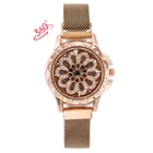 Женские часы с магнитной пряжкой и магнитной сеткой, вращением на 360 градусов, звездное небо, Роскошные модные женские Геометрические кварцевые часы, Relogio Feminino