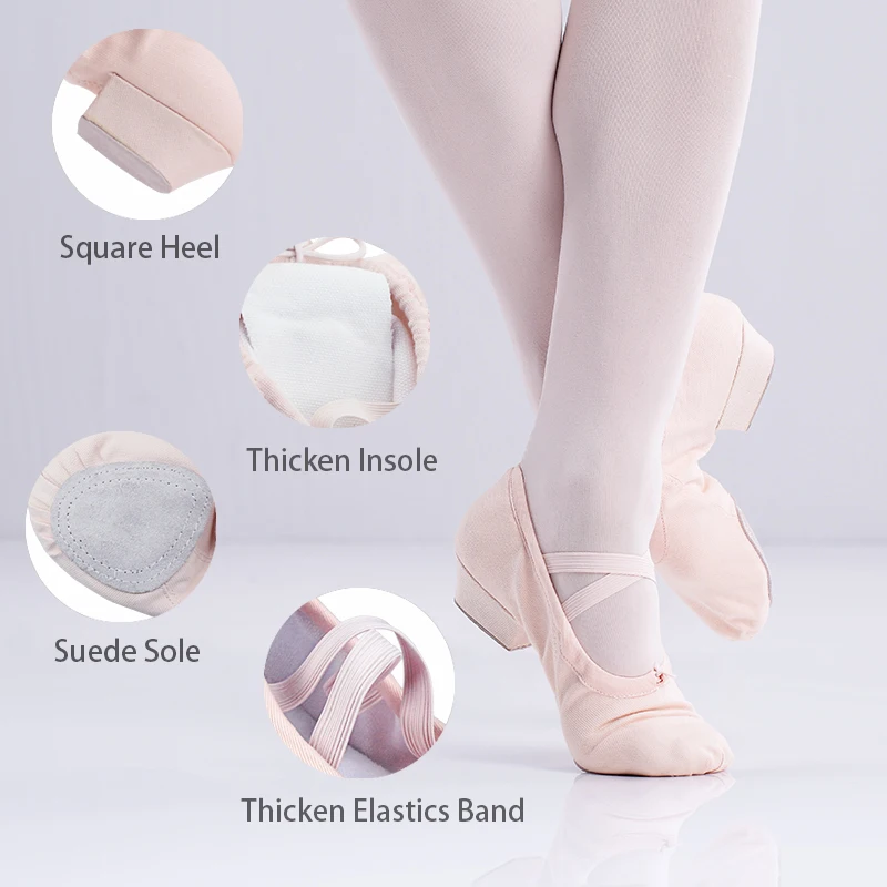 Ballet Shoes Teacher Dance Shoes Low Heels Shoes Soft Sole Dancing Shoes Professional Ballerina Canvas Ballet Slippers For Women