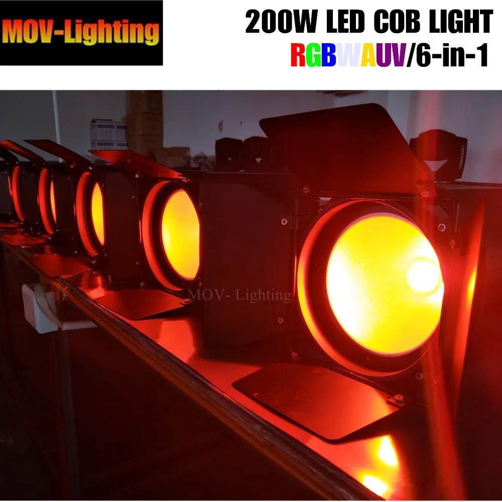 2 шт./лот Бесплатная доставка LED Par COB 200 Вт RGBW + uv 6in1 алюминиевый корпус Quad DMX512