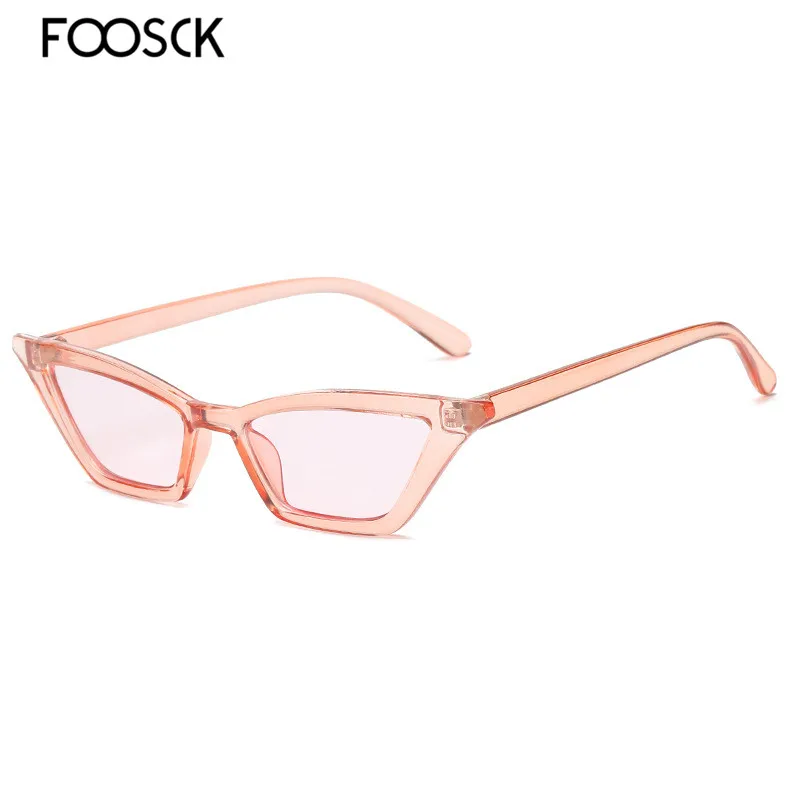 C4Pink FOOSCK, сексуальные женские квадратные солнцезащитные очки, женские, брендовые, дизайнерские,, солнцезащитные очки, винтажные очки, UV400 - Цвет линз: C4Pink