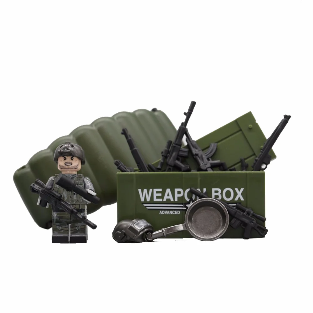 Duplo technic Военный Набор оружия набор городская фигурка полицейского из кубиков