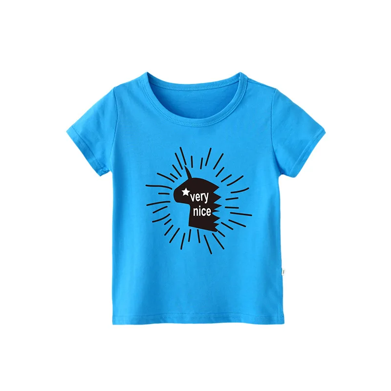 Летняя футболка с принтом единорога из мультфильма хлопковая дышащая одежда для