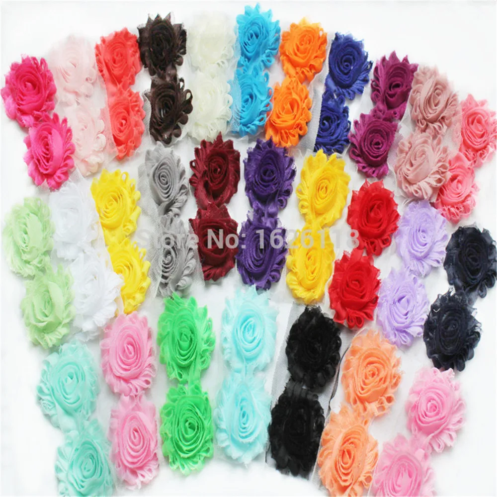 Шикарная потертая шифоновая розетка с цветочным рисунком 60 шт./лот брикет 28