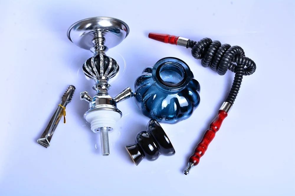 Portable Travel Hookah Small Shisha Pipe Set Nargile Chicha with Narguile Hose Bowl Tongs Charcoal Tray Shisha Accessories
