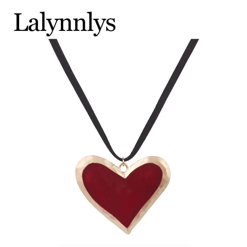 Lalynnlys Boho ZA ожерелье с подвеской в виде сердца, винтажные массивные Стразы, ожерелье s для женщин, ювелирные изделия, подарки, горячая Распродажа N68041