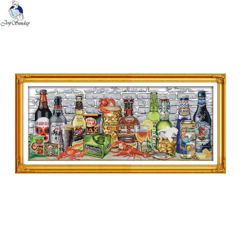 Joy Sunday the Wine 2 холст DMC 11ct 14ct Счетный Китайский Набор для вышивания крестиком Печатный Набор для вышивания крестиком