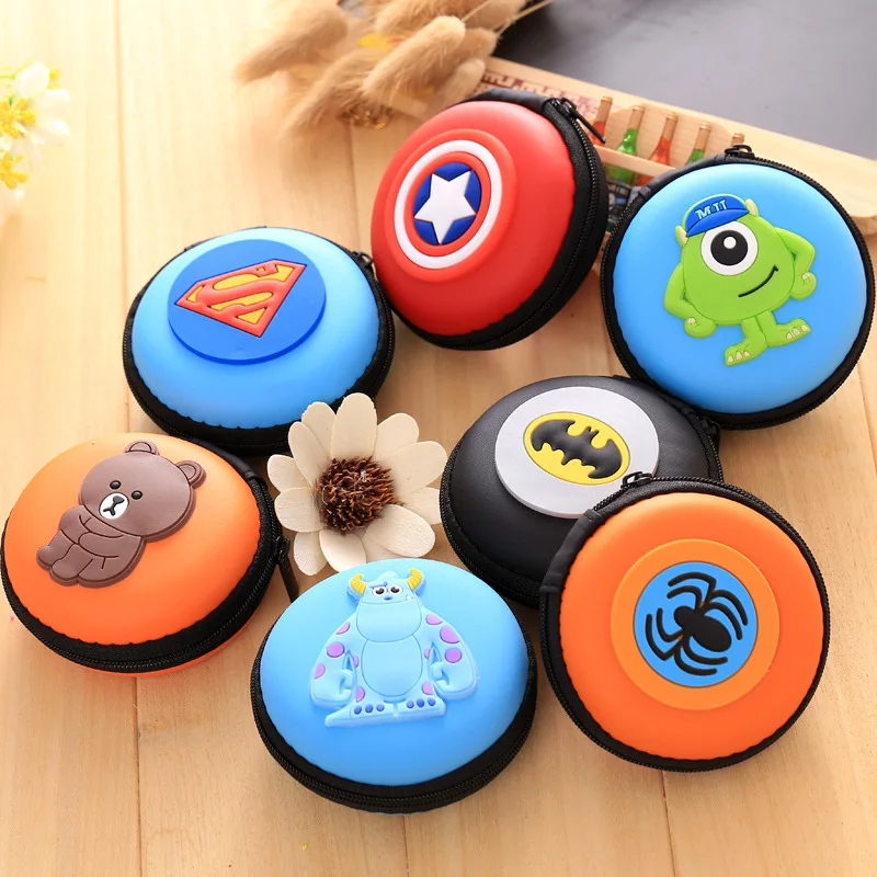 Милый мультяшный чехол на молнии наушники кабель Жесткий Чехол для хранения