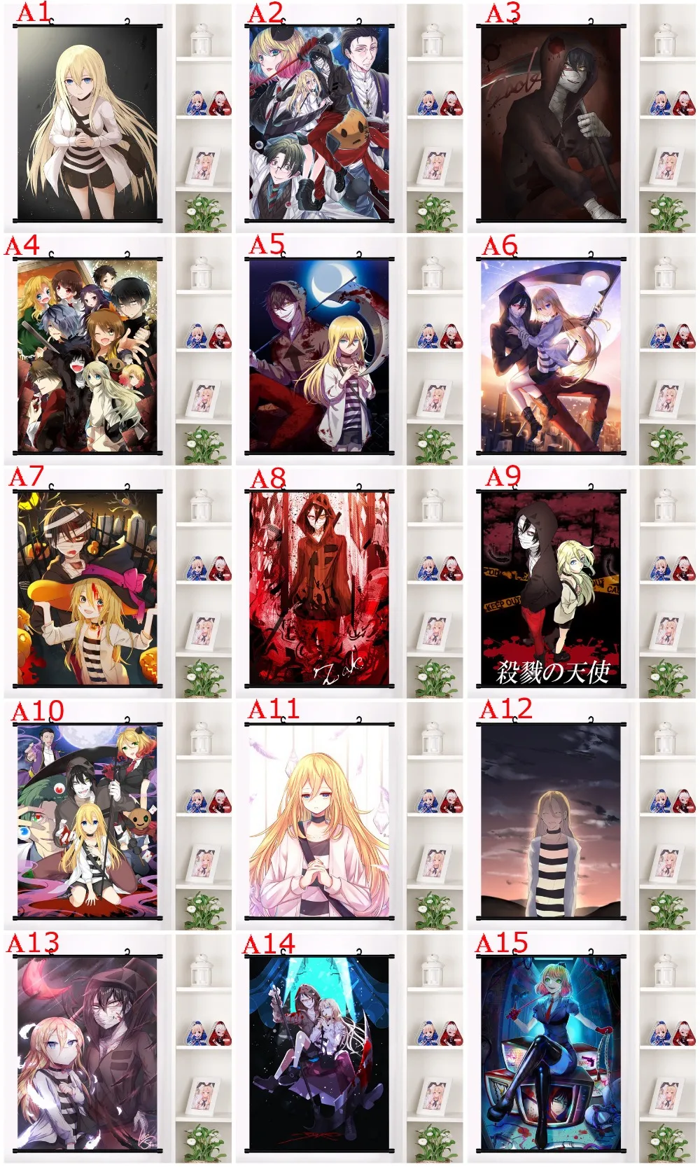 Аниме Satsuriku no Tenshi Angels Of Death Ray Zack настенные свитки плакат Настенные подвесные плакаты коллекция домашнего декора