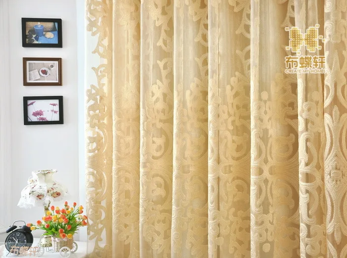 Новинка, современный европейский стиль, полый занавес, ткань с цветами, жаккардовая ткань, процесс покупки, жалюзи, ЗОЛОТАЯ КОРОЛЕВСКАЯ занавеска
