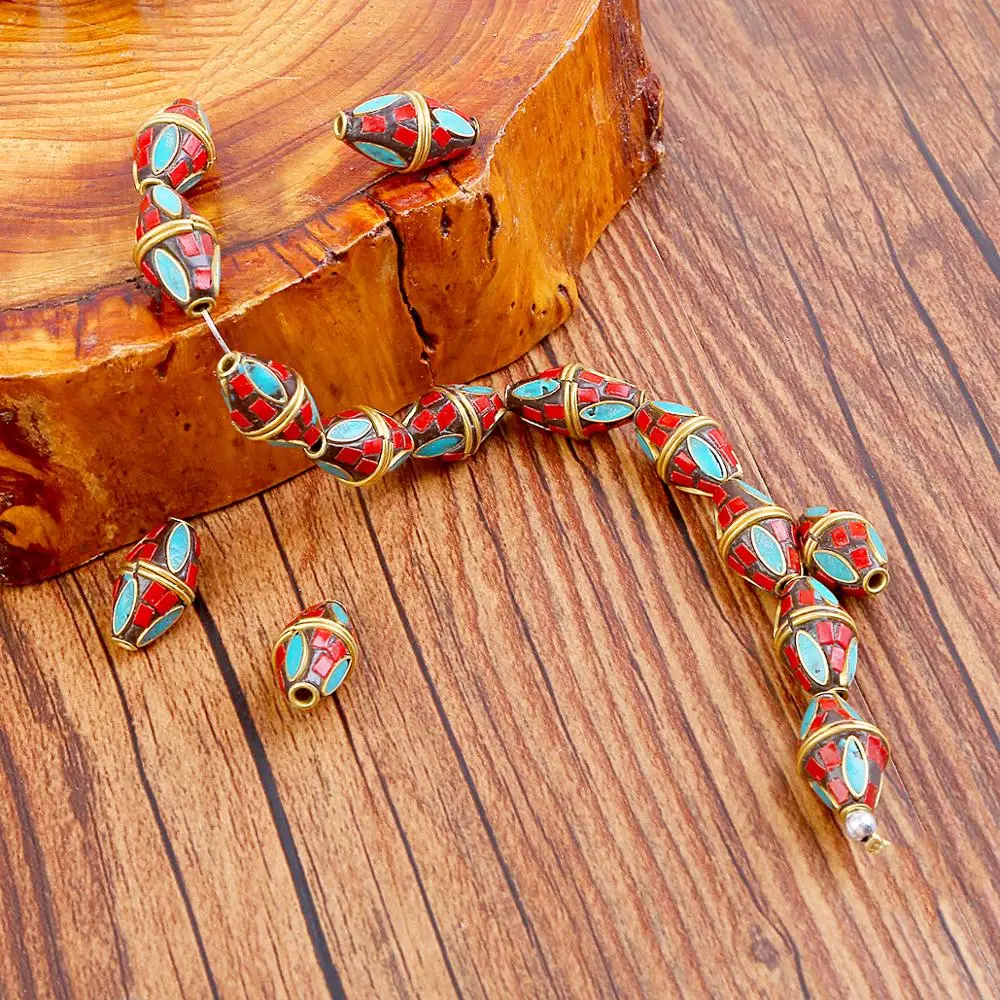 Лидер продаж в 24 х стилях Ретро Непал бусы ручной работы красный коралл Тибетский